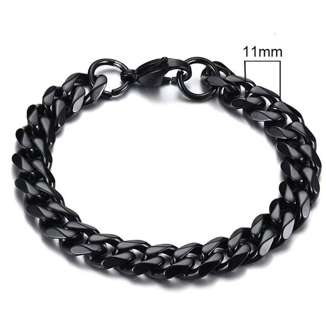 Pulsera Cubana 11mm Negra